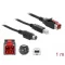 Delock PoweredUSB kábel apa 24 V > B-típusú USB apa + Hosiden Mini-DIN 3 tűs apa 1 m, POS nyomtatókh (85487)
