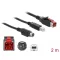 Delock PoweredUSB kábel apa 24 V > B-típusú USB apa + Hosiden Mini-DIN 3 tűs apa 2 m, POS nyomtatókh (85488)