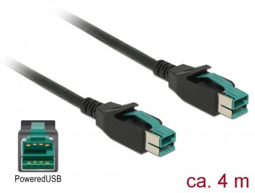 Delock PoweredUSB kábel apa 12 V > PoweredUSB apa 12 V 4 m, POS nyomtatókhoz és csatlakozókhoz (85495)