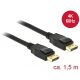 Delock Kábel Displayport 1.2 dugó > Displayport dugó 4K 60 Hz 1,5 m (85508)