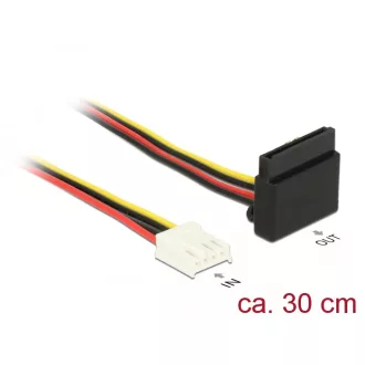   Delock Tápkábel, 4 tűs Floppy-csatlakozóhüvely > 15 tűs SATA-csatlakozóhüvely, fém, 30 cm (85510)