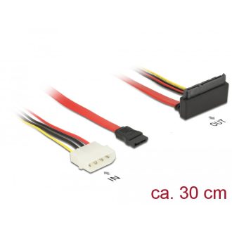   Delock SATA-kábel, 6 Gb/s, 7 tűs csatlakozóhüvely + 4 tűs Molex-csatlakozódugó > 22 tűs SATA-csatlak (85514)