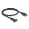 Delock USB 10 Gbps kábel E-típusú A kulcs USB 20 tűs apa - USB Type-C  panel-rögzítős anya 50 cm (85526)