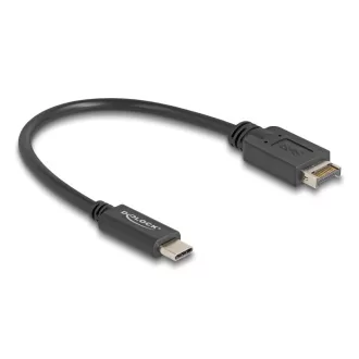   Delock USB 10 Gbps kábel E-típusú A kulcsos USB 20 tűs apa   USB Type-C  apa 25 cm (85528)