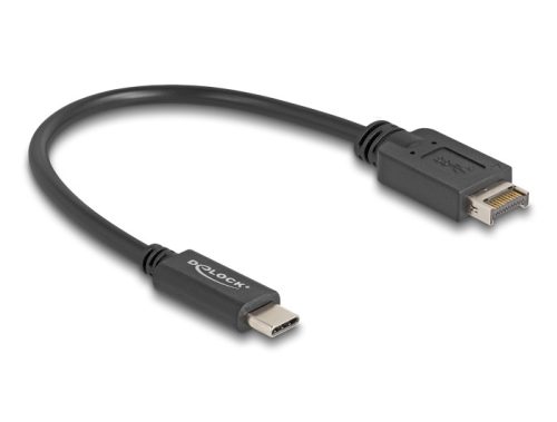 Delock USB 10 Gbps kábel E-típusú A kulcsos USB 20 tűs apa   USB Type-C  apa 25 cm