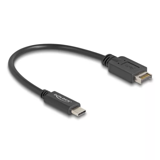 Delock USB 10 Gbps kábel E-típusú A kulcsos USB 20 tűs apa   USB Type-C  apa 25 cm (85528)