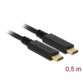  Delock USB 3.1 Gen 2 (10 Gbps) kábel Type-C a Type-C 0,5 m PD 5 A E-Marker (85529)