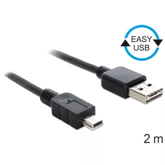   Delock Kábel, EASY-USB 2.0-s A-típusú csatlakozódugó > USB 2.0-s Mini-B-típusú csatlakozódugó, 2 m, (85554)