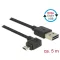 Delock Kábel, EASY-USB 2.0-s A-típusú csatlakozódugó > EASY-USB 2.0-s Micro-B típusú csatlakozódugó, (85562)
