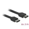 Delock Kábel eSATA 3 Gb/s hüvely > eSATA hüvely 2 m fekete (85641)