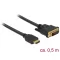 Delock HDMI - DVI 24+1 kétirányú kábel 0,5 m (85651)