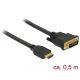 Delock HDMI - DVI 24+1 kétirányú kábel 0,5 m