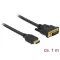 Delock HDMI - DVI 24+1 kétirányú kábel 1 m (85652)