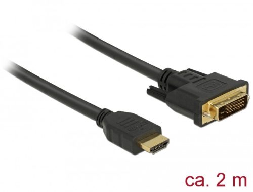Delock HDMI - DVI 24+1 kétirányú kábel 2 m (85654)