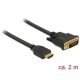 Delock HDMI - DVI 24+1 kétirányú kábel 2 m (85654)
