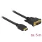Delock HDMI - DVI 24+1 kétirányú kábel 5 m (85656)