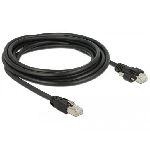 Delock 3 m-es RJ45 dugó > RJ45 dugó csavarokkal csatlakozós Cat.6 S/FTP kábel (85669)