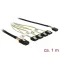 Delock Kábel Mini SAS SFF-8087 > 4 x 7 tűs SATA + oldalsáv, 1 m fém (85682)