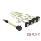 Delock Kábel Mini SAS HD SFF-8643 > 4 x SATA 7 Pin, ívelt, 0,5 m (85684)