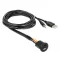 Delock kábel USB Type-A apa+3,5 mm-es 4tűs jack apa>USB Type-A anya és 3,5 mm-es, 4tűs jack anya (85718)