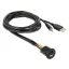 Delock kábel USB Type-A apa+3,5 mm-es 4tűs jack apa>USB Type-A anya és 3,5 mm-es, 4tűs jack anya (85718)