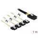 Delock Kábel Mini SAS SFF-8087 > 4 x 7 tűs SATA 1 m fém (85731)