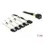 Delock Kabel Mini SAS HD SFF-8643 > 4 x SATA 7 Pin + Sideband 1 m Metall (85732)