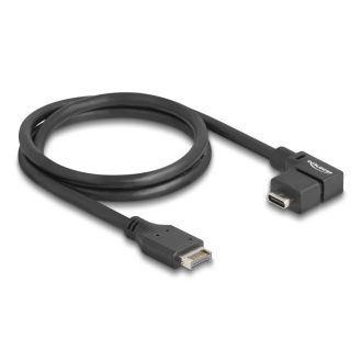   Delock USB 10 Gbps E-típusú A-kulcs kábel 20 tűs apa - USB Type-C  anya ívelt 70 cm (85759)