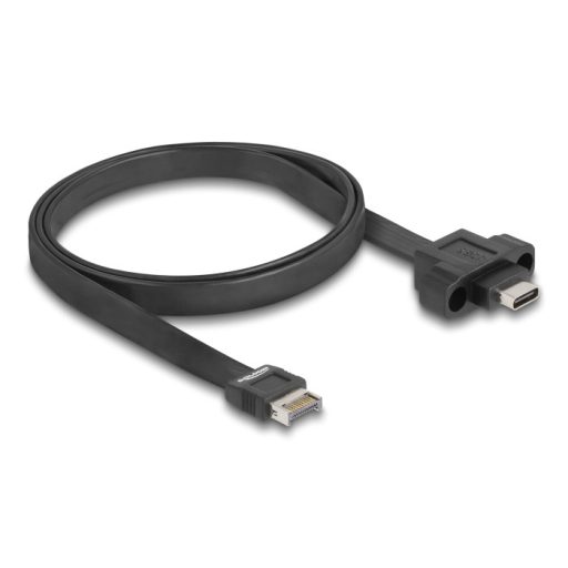 Delock USB 10 Gbps szalagkábelhez E-típusú A kulcsos 20 tűs apa csatlakozó - USB Type-C  anya rögzíthető csatlakozó, kábelhossz 75 cm (85760)