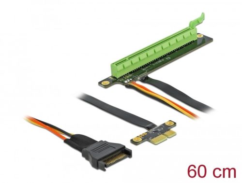 Delock PCI Express Riser kártya x1 - x16 hajlékony kábellel, 80 cm (85763)