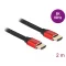 Delock Ultra nagy sebességű HDMI kábel 48 Gbps 8K 60 Hz piros 2 m tanúsítvánnyal (85774)