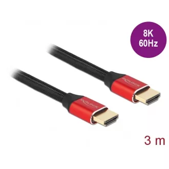   Delock Ultra nagy sebességű HDMI kábel 48 Gbps 8K 60 Hz piros 3 m tanúsítvánnyal (85775)
