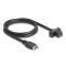 Delock USB 10 Gbps kábel E-típusú A kulcsos 20 tűs apa csatlakozó - USB Type-C  anya rögzíthető csatlakozó, kábelhossz 70 cm (85776)