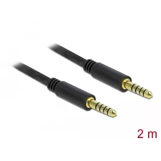   Delock 5 tűs apa-apa sztereó jack kábel 4,4 mm-es átmérő, 2 m hosszú fekete (85792)