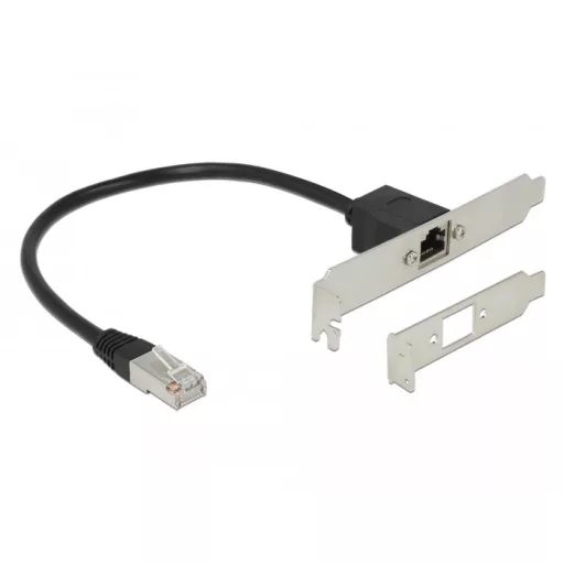 Delock Hálózat Bővítő Kábel RJ45 Cat.5e 30 cm általános vagy LP rekesz edénnyel (slot bracket) (85803)