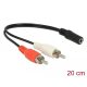 Delock Audio (Hang)kábel 2 x RCA apa   1 x 3,5 mm 3 tűs Sztereo Jack 20 cm (85806)