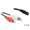 Delock Audio (Hang)kábel 2 x RCA apa   1 x 3,5 mm 3 tűs Sztereo Jack 1,4 m (85808)