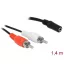 Delock Audio (Hang)kábel 2 x RCA apa   1 x 3,5 mm 3 tűs Sztereo Jack 1,4 m (85808)