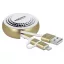 Delock USB 2.0 2 az 1-ben behúzható kábel A-típusú   Micro-B és Lightning  fehér / arany (85820)