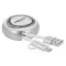 Delock USB 2.0 2 az 1-ben behúzható kábel A-típusú   Micro-B és USB-C  fehér / ezüst (85821)