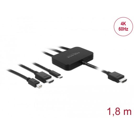 Delock USB-C , HDMI vagy mini DisplayPort 4K HDMI 1,8 m adapterkábelhez (85830)