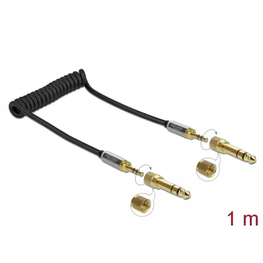 Delock Összecsavart kábelbővítmény 3,5 mm 3 tűs Sztereo Jack apa   Sztereo Jack apa csavar adapterre (85836)