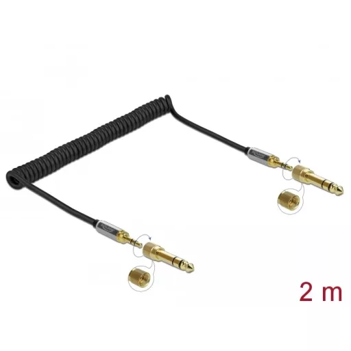 Delock Összecsavart kábelbővítmény 3,5 mm 3 tűs Sztereo Jack apa   Sztereo Jack apa csavar adapterre (85837)