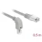 Delock Hálózati kábel RJ45 Cat.6A S/FTP, lefelé néző / egyenes 0,5 m (85873)