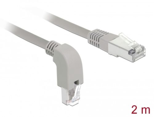 Delock Hálózati kábel RJ45 Cat.6A S/FTP, lefelé néző / egyenes 2 m