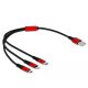 Delock 30 cm hosszú, USB töltő kábel 3 az 1-ben Lightning -, Micro USB- és USB Type-C  csatlakozásho (85891)