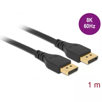   Delock DisplayPort kábel 8K 60 Hz 1 m DP 8K tanúsítvánnyal retesz nélküli (85909)