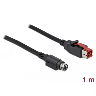   Delock PoweredUSB kábel apa 24 V > Mini-DIN 3 tűs apa 1 m, POS nyomtatókhoz és csatlakozókhoz (85945)