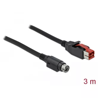   Delock PoweredUSB kábel apa 24 V > Mini-DIN 3 tűs apa 3 m, POS nyomtatókhoz és csatlakozókhoz (85947)