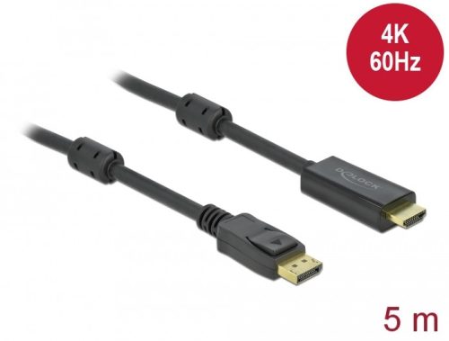 Delock Aktív DisplayPort 1.2 - HDMI kábel 4K 60 Hz 5 méter hosszú (85958)